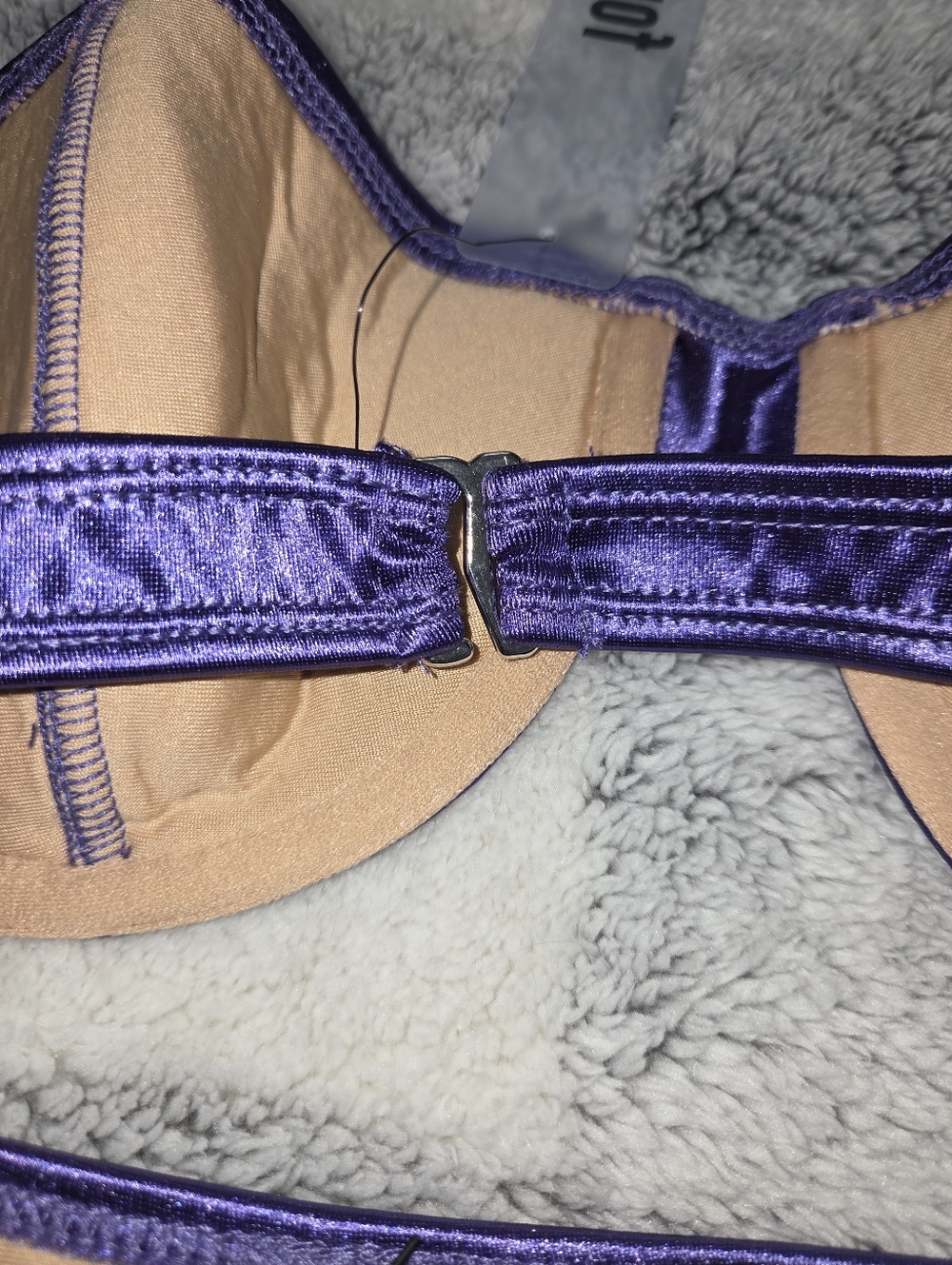 Forplay Shiny Purple Satin Bikini Large - Picture 4 of 4